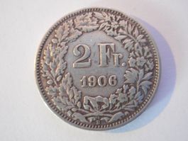 2 Fr. 1906 silber uralt Aufl. 400`000 Stück